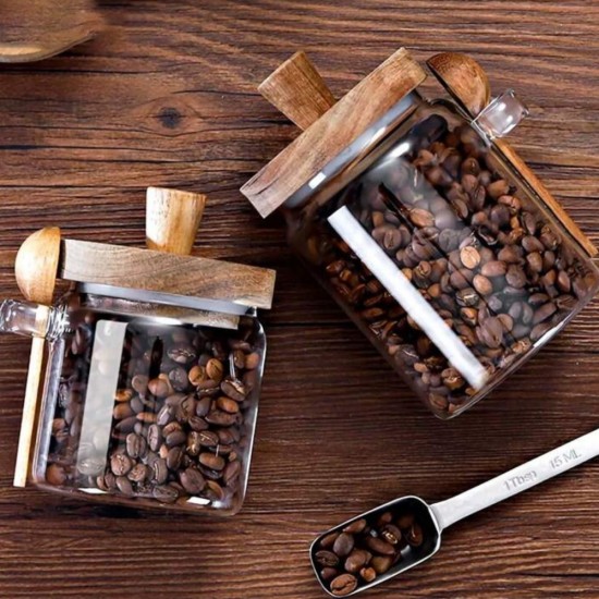 Small Glass Jar with Wooden Spoon